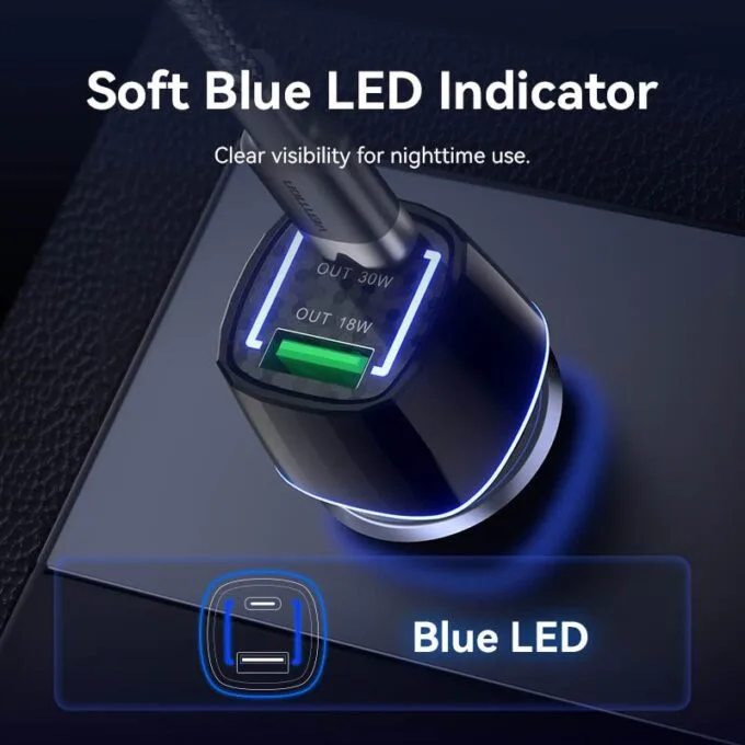 Vention Charger Car 48W 1xUSBC 1xUSBA 30W Max Black FFRB0 — image 11