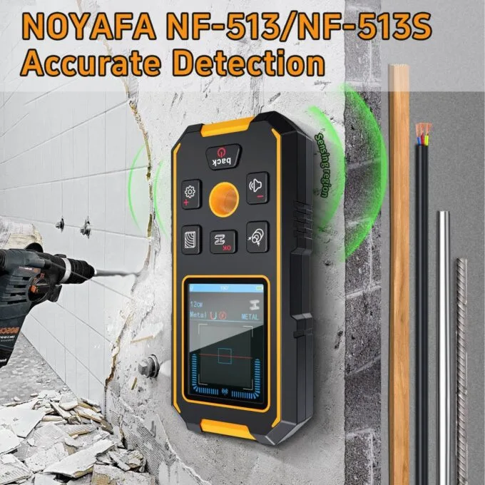 Noyafa Multifunctional Wall Detector / Stud Finder  detect metal, wood, and live wires NF-513S — image 2