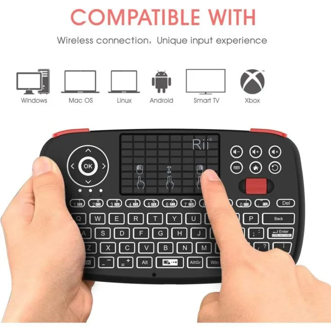Rii Mini Keyboard Wireless 2.4GHz & Bluetooth with Touchpad, Scrollwheel, Media & L/R Keys i4 — image 8