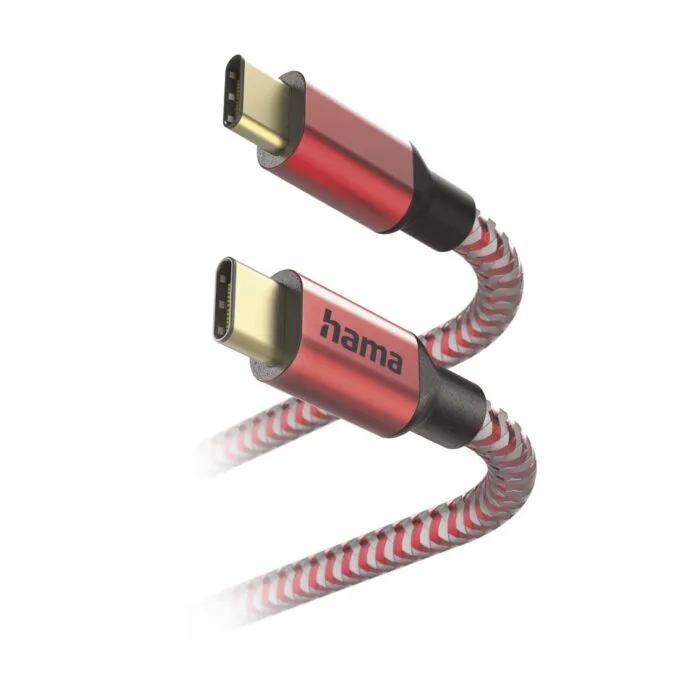 HAMA CARBING/DATA “REFLECTED“, USB Type-C - USB Type-C 1,5m, RED — image 3
