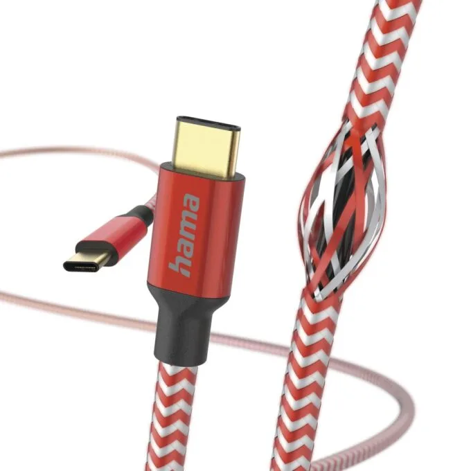 HAMA CARBING/DATA “REFLECTED“, USB Type-C - USB Type-C 1,5m, RED — image 2