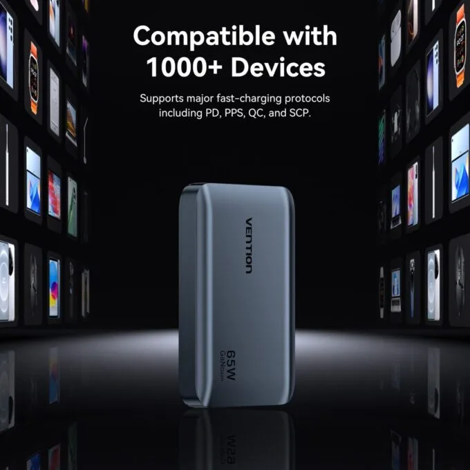 Vention Charger Wall GaN 65W 2xUSBC 1xUSBA Ultra Slim UK/EU/US FCBH0 — image 10