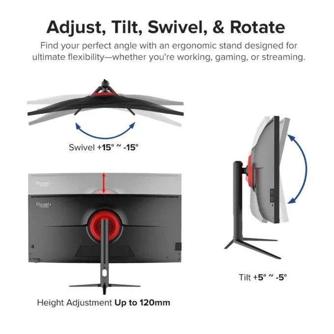 Armaggeddon Gaming Monitor 34'' Curved 1800R 3.5K 180Hz 1ms XC34UWQHD Super 180 Black — image 9