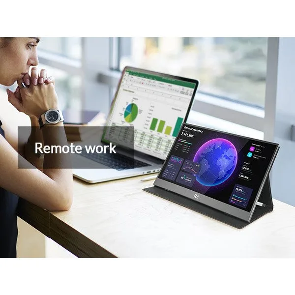 Rii Monitor Portable 15.6" Full-HD with USB-C/HDMI & Case/Stand RS100 — image 11