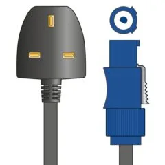 Citronic Twist and Lock to UK Plug Light & Sound Mains Cable 3.0m 114.092UK