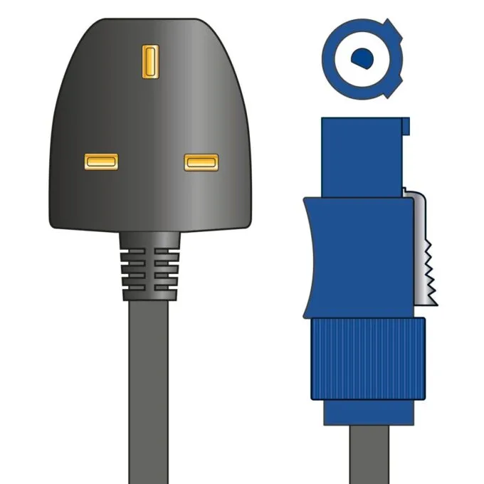 Citronic Twist and Lock to UK Plug Light & Sound Mains Cable 3.0m 114.092UK — image 1