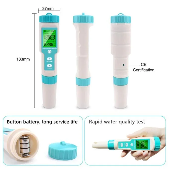 Noyafa Water Quality Tester with 7-in-1 Measurement (pH, TDS, EC, Salinity, S.G., ORP, Temperature), High-Precision Probe, IP67 NF-C600 — image 11