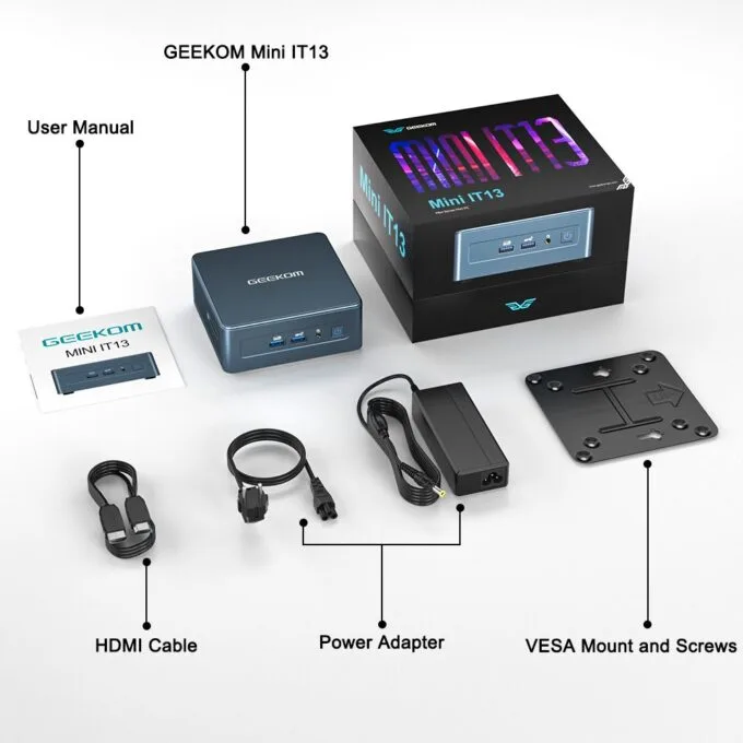 GEEKOM IT13 Mini PC Intel i5-13600H 16GB DDR4, 1TB NVMe, 2.5GbE, HDMI/USB-C, Win11 Pro — image 11