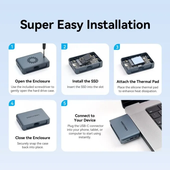 Vention MA Portable Plug & Play Cable-Free NVME Enclosure + 3500mAh PB TZ-KPXH0 — image 12