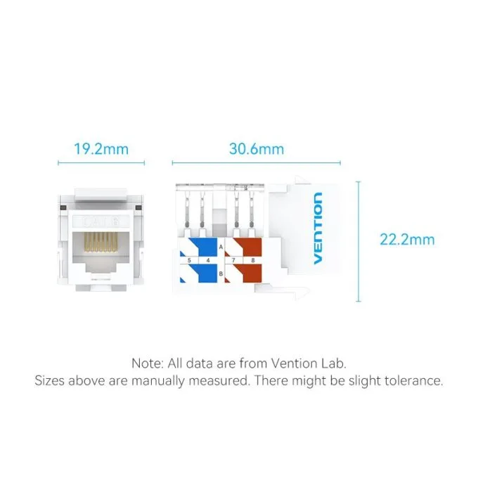 Vention NETWORK Keystone Jack CAT6 UTP White IRFW0 — image 12