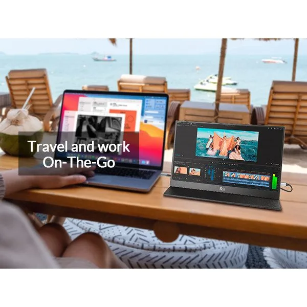 Rii Monitor Portable 15.6" Full-HD with USB-C/HDMI & Case/Stand RS100 — image 12