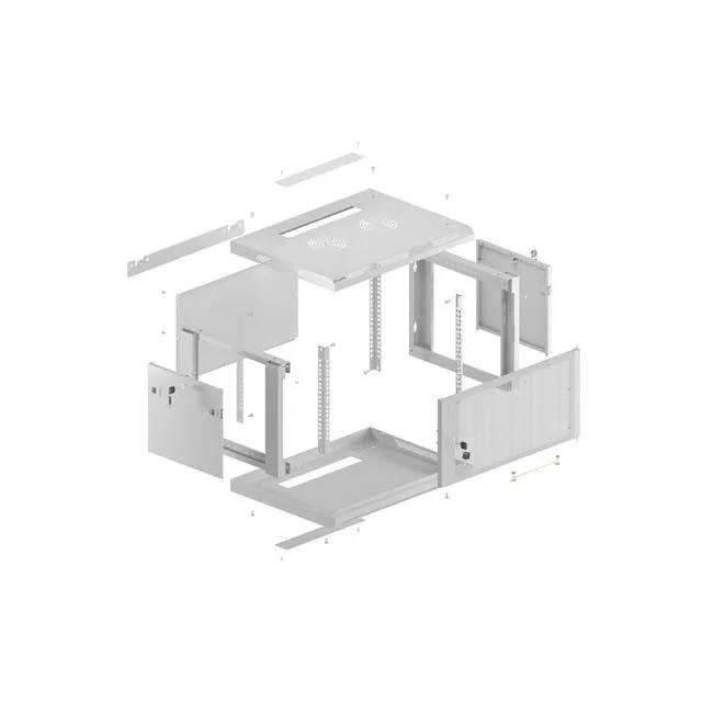 Lanberg Wall Rack 19'' with Perforated Door 9U 60cm Grey FLAT PACKED — image 12