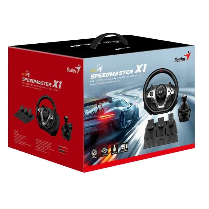 Genius Gaming Wheel Vibration-6+R Gears-3xFoot Pedals PC/PS3/PS4 SpeedMaster X1 — image 11