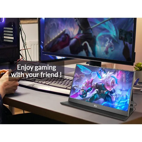 Rii Monitor Portable 15.6" Full-HD with USB-C/HDMI & Case/Stand RS100 — image 13