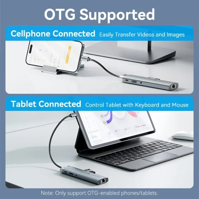 Vention HUB USB-C 1xUSB-C 3.2/USBA3.0/USBA2.0/HDMI 4K60Hz/RJ45/SD/3.5mm/PD TGVHB — image 14