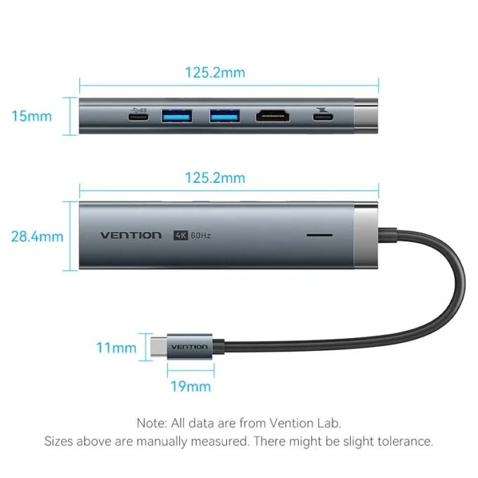 Vention HUB USB-C 1xUSB-C 3.2/2xUSB3.0/HDMI 4K60Hz/Gb/PD TGNHB — image 13