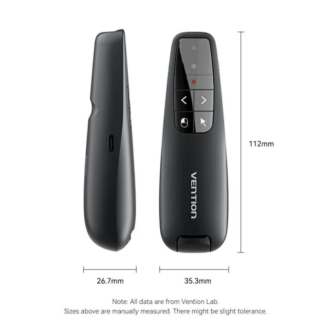 Vention Wireless Presenter Red Laser Pointer & Air Mouse Rechargeable KQPB0 — image 15