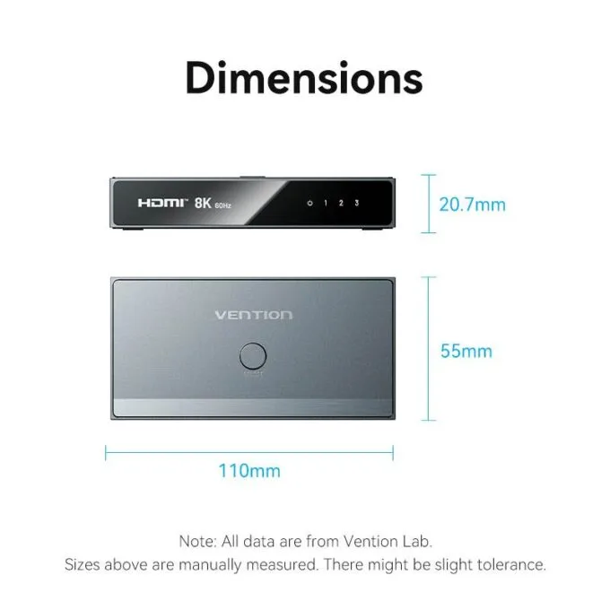 Vention HDMI Switch 3-Port 8K 2.1 w/Remote Control AKRH0 — image 17