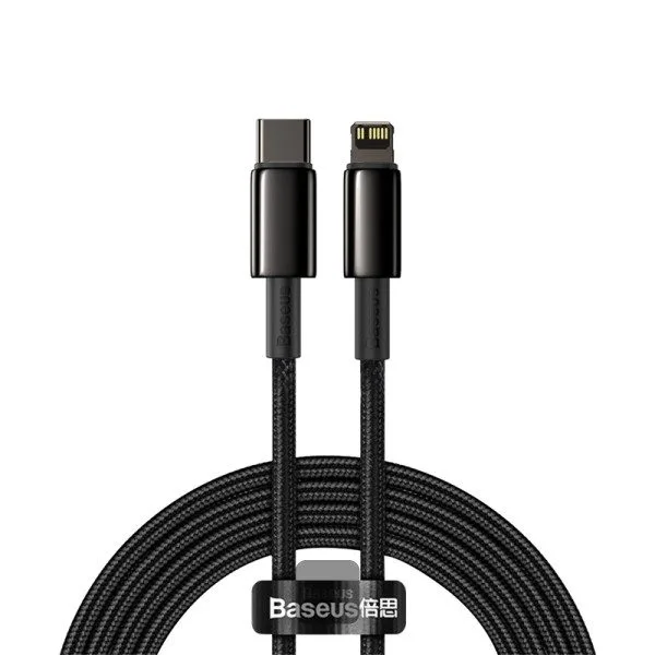 Baseus Cable Lightning to USB-A Tungsten Gold Series Braided 2.0m Black — image 1