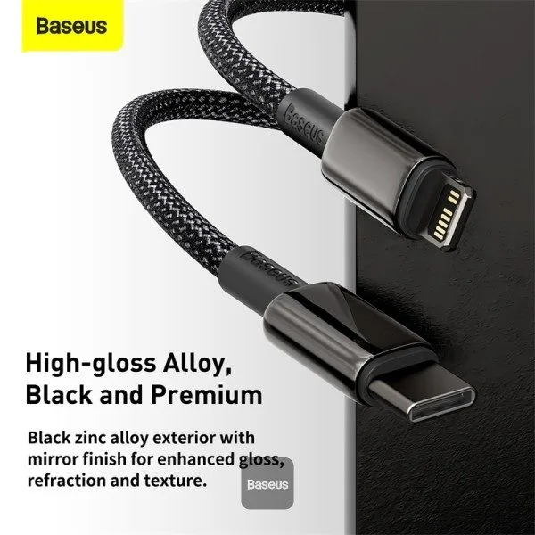 Baseus Cable Lightning to USB-A Tungsten Gold Series Braided 2.0m Black — image 3