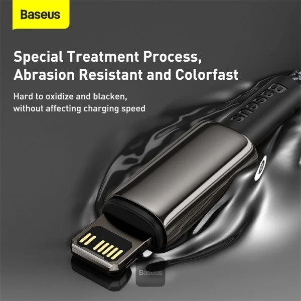 Baseus Cable Lightning to USB-A Tungsten Gold Series Braided 2.0m Black — image 4