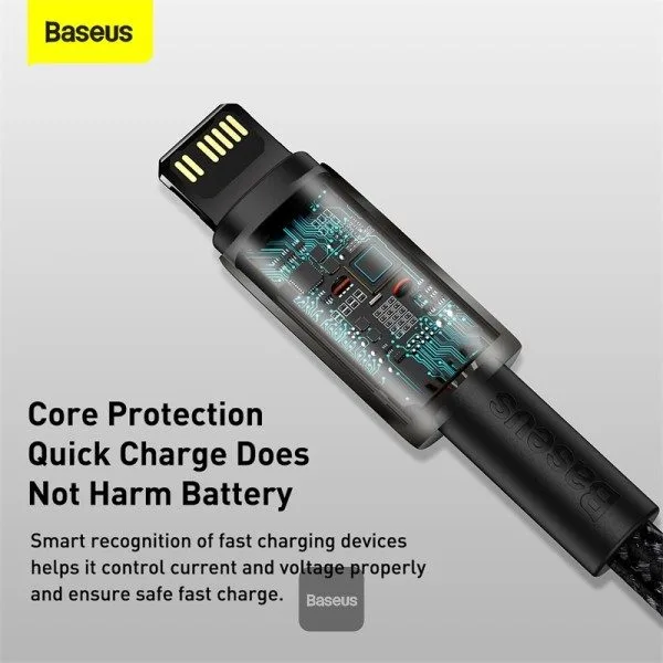 Baseus Cable Lightning to USB-A Tungsten Gold Series Braided 2.0m Black — image 5