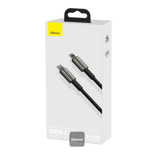 Baseus Cable Lightning to USB-A Tungsten Gold Series Braided 2.0m Black — image 8