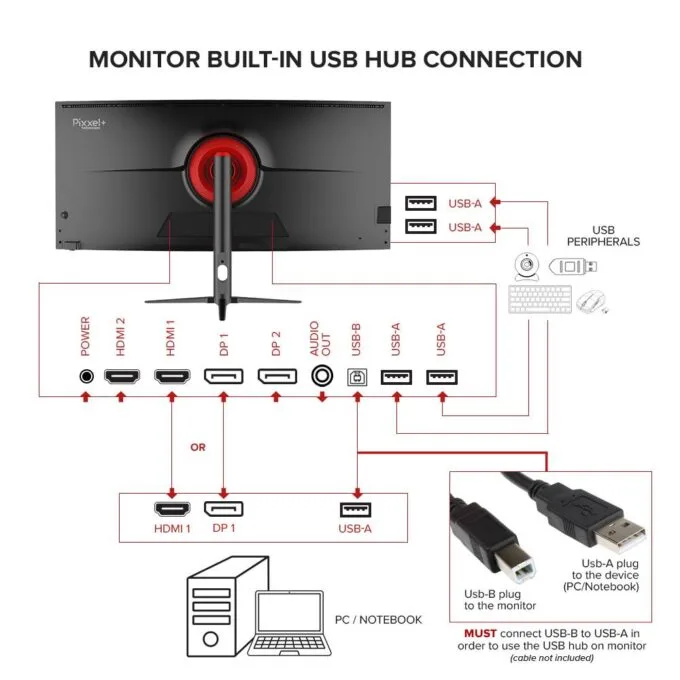 Armaggeddon Gaming Monitor 34'' Curved 1800R 3.5K 180Hz 1ms XC34UWQHD Super 180 Black — image 11