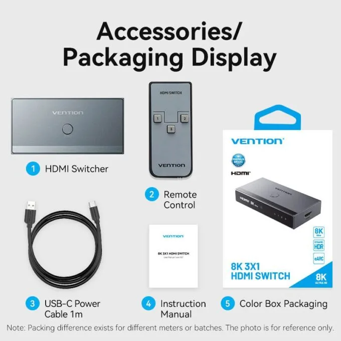 Vention HDMI Switch 3-Port 8K 2.1 w/Remote Control AKRH0 — image 18