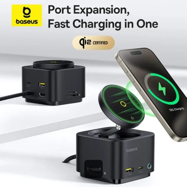 Baseus 7-in-1 USB Hub MagPro 15W 4K HDMI 2xUSB-A 1xUSB-C Card Reader PD100W — image 6