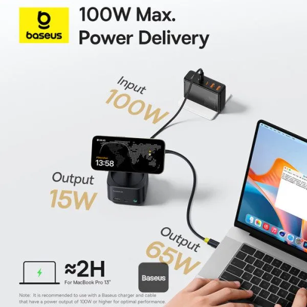 Baseus 7-in-1 USB Hub MagPro 15W 4K HDMI 2xUSB-A 1xUSB-C Card Reader PD100W — image 5