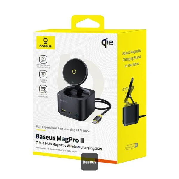 Baseus 7-in-1 USB Hub MagPro 15W 4K HDMI 2xUSB-A 1xUSB-C Card Reader PD100W — image 8