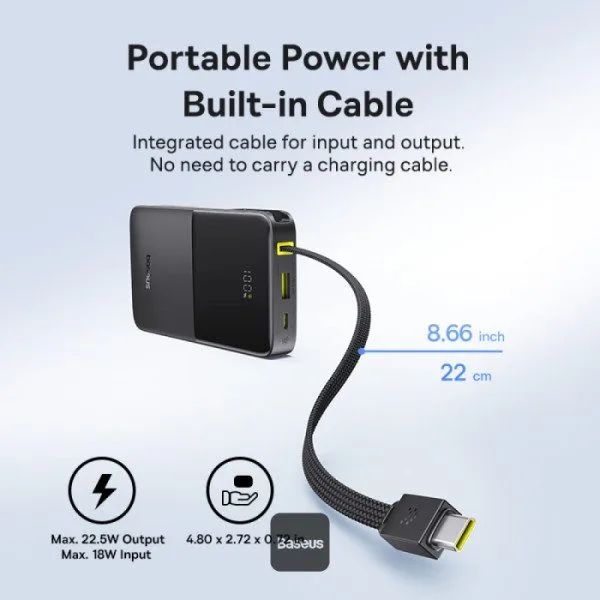 Baseus Powerbank 22.5W 10000mAh + Display EnerFill FC51 Bipow2 Pro Black — image 3