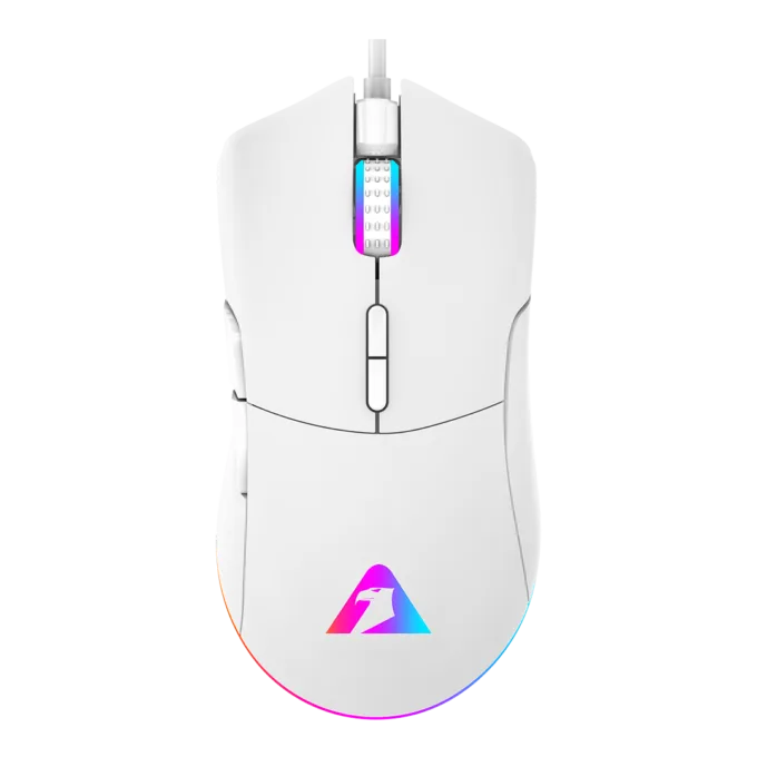 Armaggeddon Gaming Mouse Wired 12000CPI Silent , HUANO Switches FALCON V STEALTH White — image 1