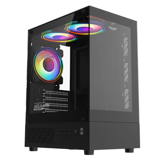 Armaggeddon Gaming Case M-ATX AQUARON DUPLEX 2 CHROMA Black (3x Chroma Fans) — image 1