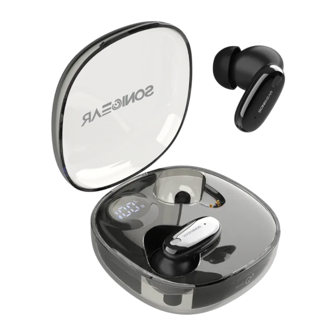 SonicGear Earphones Bluetooth ANC+Display EarPump Jewel Q3 Black — image 1