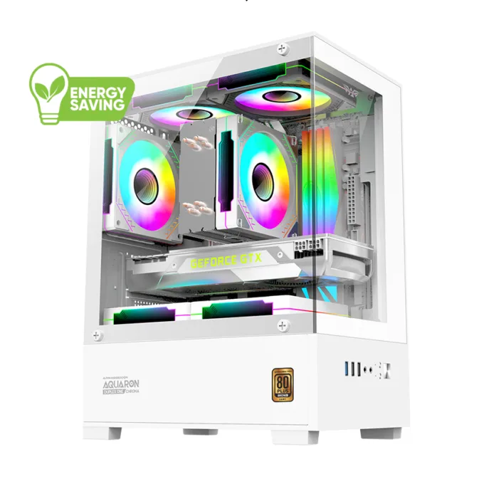 Armaggeddon Gaming Case M-ATX AQUARON NEMO White (3x Chroma Fans & 250W 80+ PSU) — image 1
