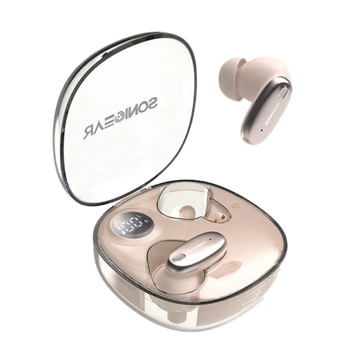 SonicGear Earphones Bluetooth ANC+Display EarPump Jewel Q3 Desert — image 1