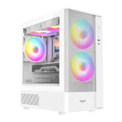 Armaggeddon Gaming Case M-ATX AQUARON NEMO 3 White (5x RGB Fans & 250W 80+ PSU)
