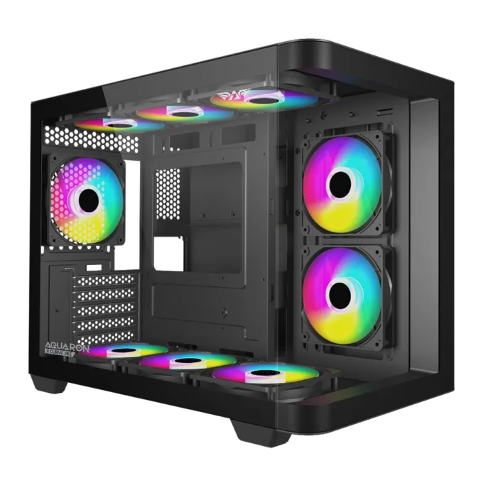 Armaggeddon Gaming Case ATX AQUARON X-Curve GiGa 10 E X10 With 10x ARGB Fans Black — image 1