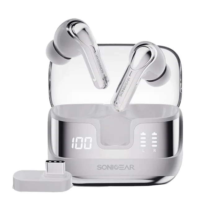 SonicGear Earphones Bluetooth & USB-C Dongle for PC EarPump XP2 Platinum — image 1