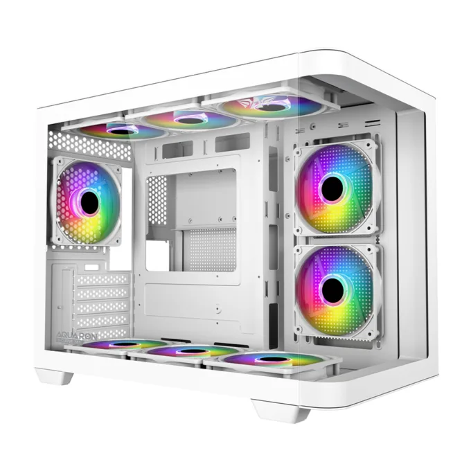 Armaggeddon Gaming Case ATX AQUARON X-Curve GiGa 10 E X10 With 10x ARGB Fans White — image 1