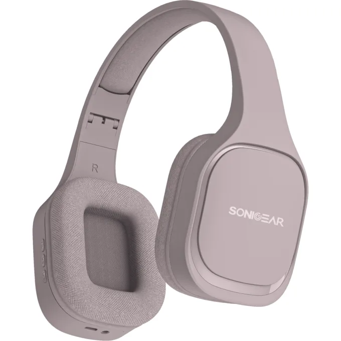 SonicGear Headphones Bluetooth Fabric + Foldable AIRPHONE 7 Mauve — image 1