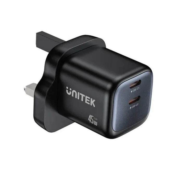 Unitek Charge Wall GaN 45W USBCx2 UK P1129 Black — image 1