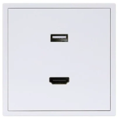 HDL Panel TILE SERIES Ivory White 1xUSB-A 1xHDMI — image 1