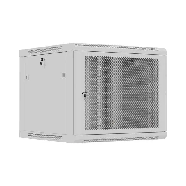 Lanberg Wall Rack 19'' with Perforated Door 9U 60cm Grey FLAT PACKED — image 1