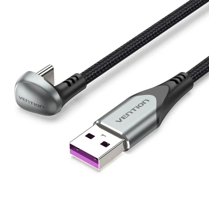 Vention Cable USB-A 2.0 to USB-C U-Shaped 5A Braided 1.0m COHHF — image 1