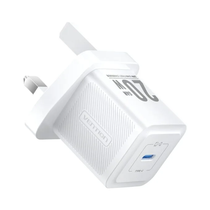 Vention Charger Wall GaN 20W 1xUSBC UK-Plug Mini White FEPW0-UK — image 1