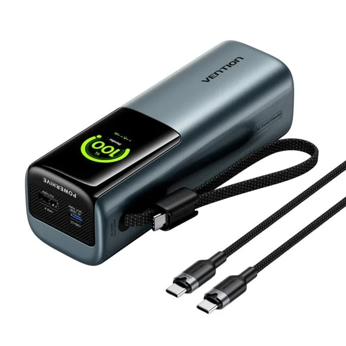 Vention Powerbank 27000mAh 200W 3xUSBC+USBA TFT Display +240W Cable FKGH0 — image 1