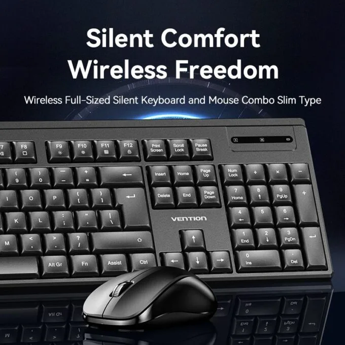 Vention Keyboard and Mouse Combo Wireless Silent Slim Full Size KTZB0-EN — image 5